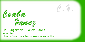 csaba hancz business card